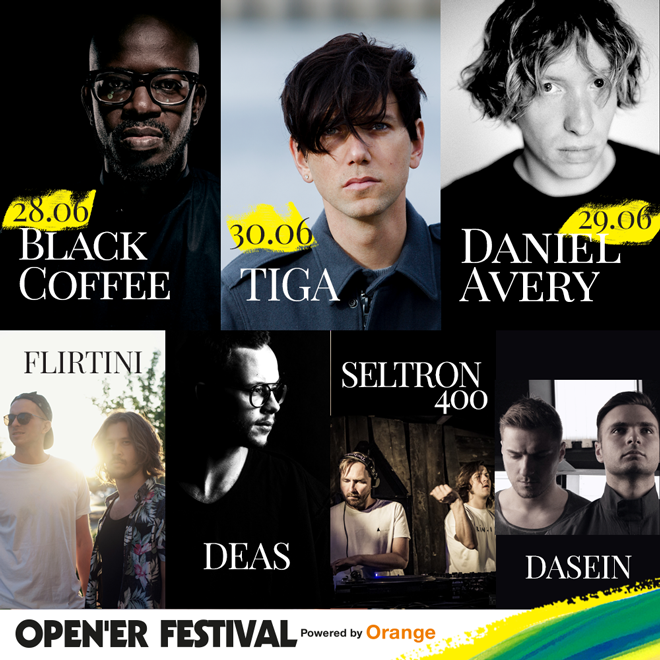 Black Coffee, Tiga, Daniel Avery i inni na Open’er Festival!